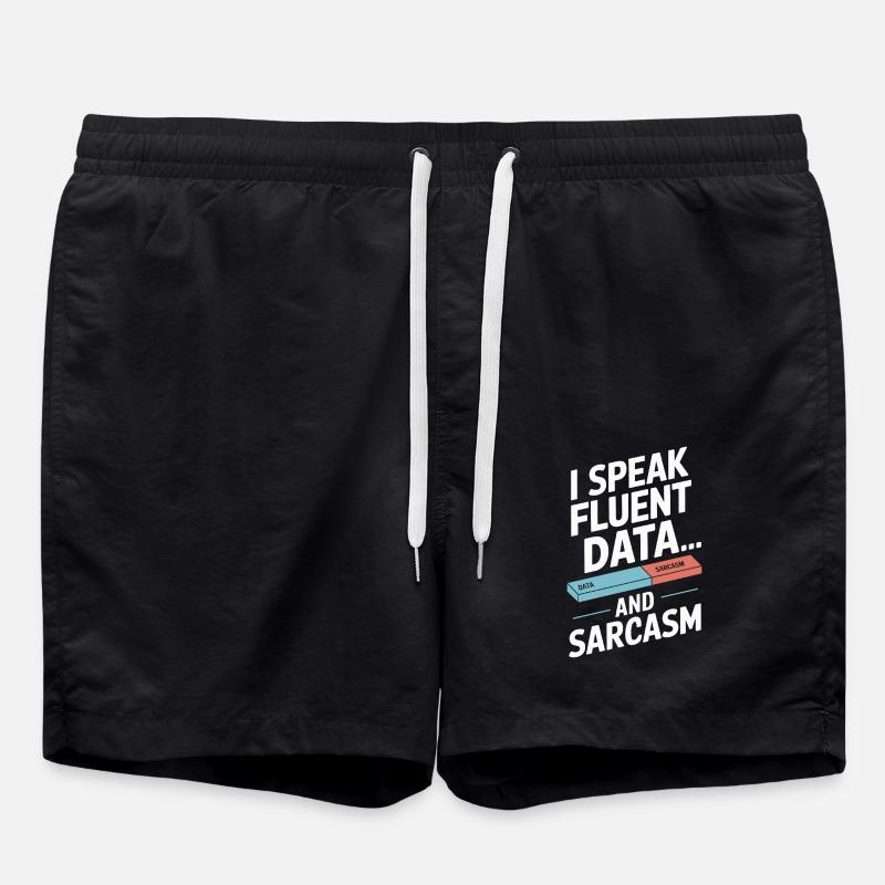 Ich Spreche Fließend Daten Und Sarkasmus - Badeshorts - Schwarz
