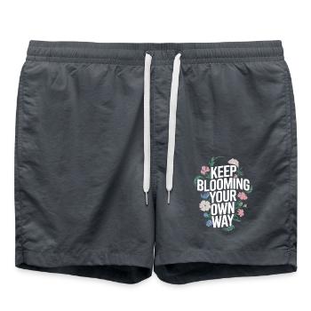 Keep Blooming Your Own Way Botanical - Swim Trunks - anthracite - Front - AI Model Male 185 light (185cm)