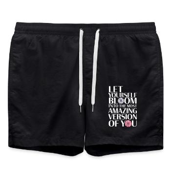 Erblühe In Die Beste Version Deiner Selbst - Badeshorts - Schwarz - Vorne - AI Model Male 185 light (185cm)