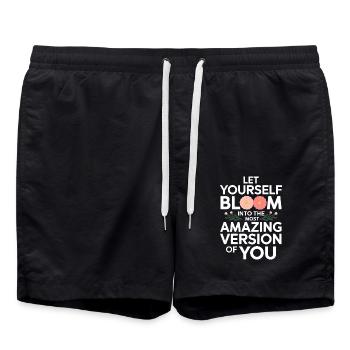 Lass Dich Zur Besten Version Erblühen - Badeshorts - Schwarz - Vorne - AI Model Male 185 light (185cm)