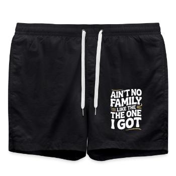 Family Love Saying - Swim Trunks - black - Front - AI Model Male 185 light (185cm)