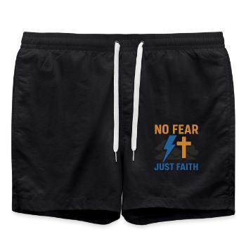 N’ayez pas peur, juste la foi baptisée - Short de bain - noir - Devant - AI Model Male 185 light (185cm)