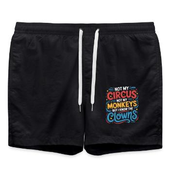 Not my circus, not my monkeys - Swim Trunks - black - Front - AI Model Male 185 light (185cm)