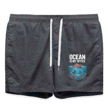 Mon bureau est le biologiste marin océanographique biologie requin - Short de bain - charbon - Devant - AI Model Male 185 light (185cm)