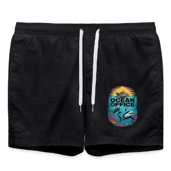 Biologiste marin Mon bureau, c’est l’océan - Short de bain - noir - Devant - AI Model Male 185 light (185cm)