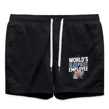 Employé fatigué Design pour l’humour de bureau et - Short de bain - noir - Devant - AI Model Male 185 light (185cm)