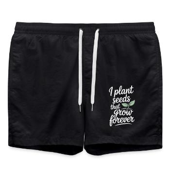 Enseignant : Je plante des graines qui poussent éternellement - Short de bain - noir - Devant - AI Model Male 185 light (185cm)