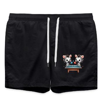 Funny Zebra Table Tennis Table Tennis Player - Swim Trunks - black - Front - AI Model Male 185 light (185cm)