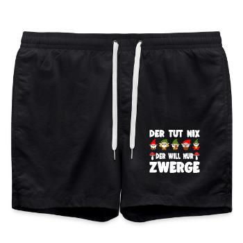 Il ne fait rien, il ne veut que des nains - Short de bain - noir - Devant - AI Model Male 185 light (185cm)