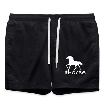 Funny Horse Hashtag - Swim Trunks - black - Front - AI Model Male 185 light (185cm)