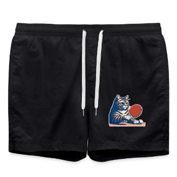 Chat de ping-pong - Short de bain - noir - Devant - AI Model Male 185 light (185cm)
