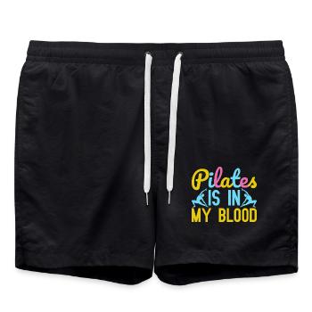 Yoga Pilates Is In My Blood Funny Yoga - Short de bain - noir - Devant - AI Model Male 185 light (185cm)