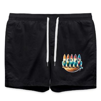 Surfing Surfers - Swim Trunks - black - Front - AI Model Male 185 light (185cm)
