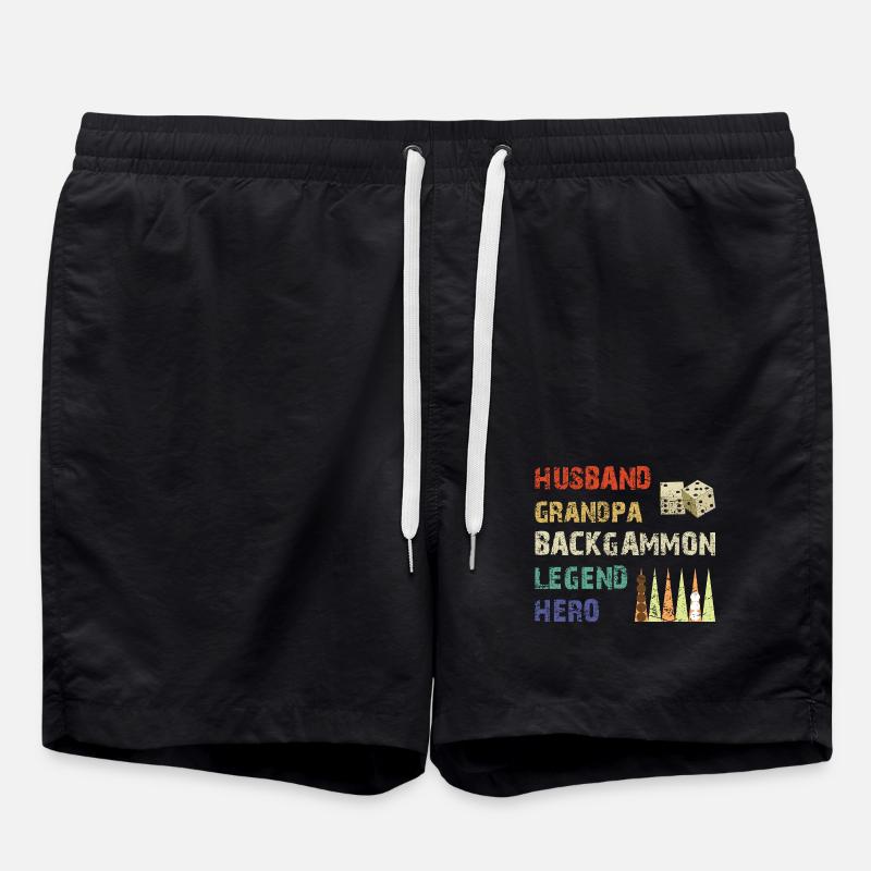 Backgammon Spiel - Badeshorts - Schwarz