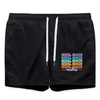 mental health matters - Swim Trunks - black - Front - AI Model Male 185 light (185cm)