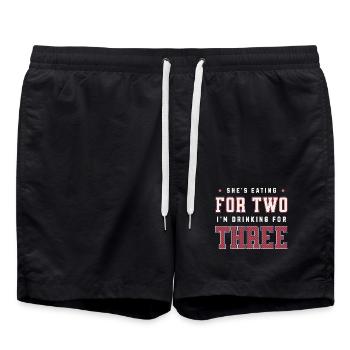 Elle mange pour deux Je bois pour trois - Short de bain - noir - Devant - AI Model Male 185 light (185cm)
