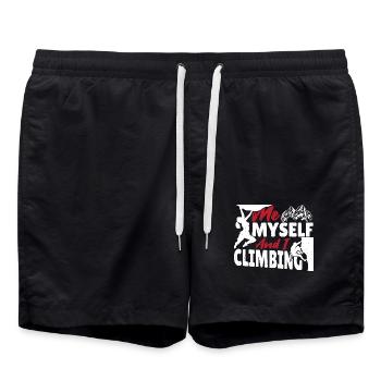 Bouldern klettern Felsklettern Climber Climbing - Badeshorts - Schwarz - Vorne - AI Model Male 185 light (185cm)