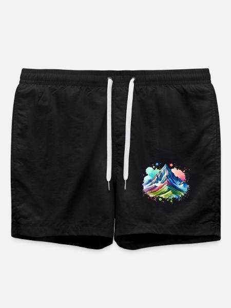 Berge - Badeshorts - Schwarz