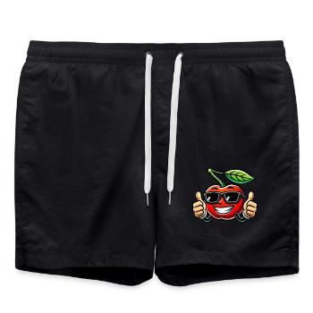 Cerise fraîche avec lunettes de soleil - Short de bain - noir - Devant - AI Model Male 185 light (185cm)