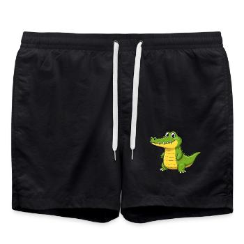 Dessin animé animalier crocodile - Short de bain - noir - Devant - AI Model Male 185 light (185cm)