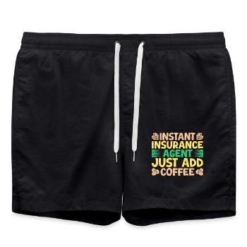 Insurance Agent Just Add Coffee Funny Insurance - Badeshorts - Schwarz - Vorne - AI Model Male 185 light (185cm)