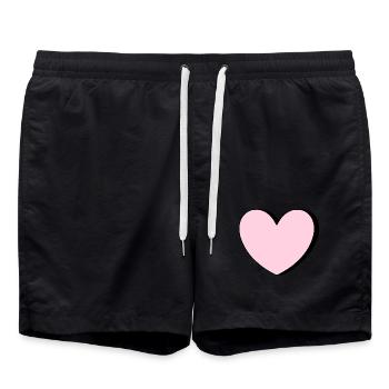 Herz rosa Geschenk Valentinstag - Badeshorts - Schwarz - Vorne - AI Model Male 185 light (185cm)