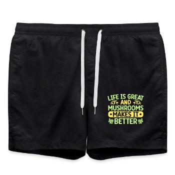 Le chasseur de champignons rend la morille meilleure - Short de bain - noir - Devant - AI Model Male 185 light (185cm)