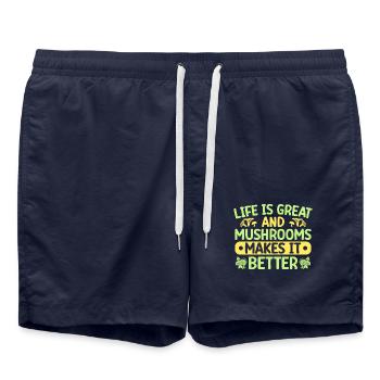Mushroom Foraging Hunter Makes It Better Morel - Swim Trunks - french navy - Front - AI Model Male 185 light (185cm)