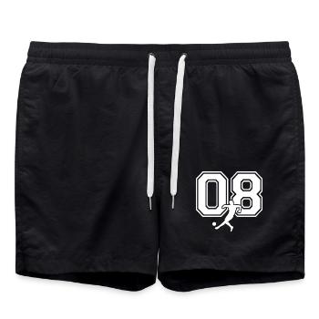 Fußball Nummer 08 Fußballspieler - Badeshorts - Schwarz - Vorne - AI Model Male 185 light (185cm)