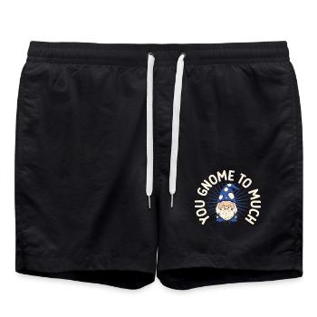 Garden Gnome Costume You Gnome To Much Gnome - Swim Trunks - black - Front - AI Model Male 185 light (185cm)