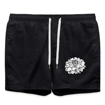 Flower White White Floral Gift Mother's Day Mom - Swim Trunks - black - Front - AI Model Male 185 light (185cm)