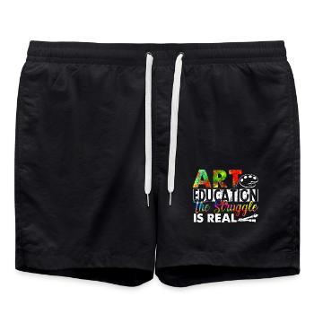 Art Teacher Art Education The Struggle Is Real - Swim Trunks - black - Front - AI Model Male 185 light (185cm)
