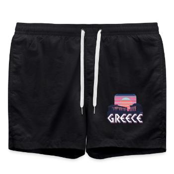 Greece Griechenland - Badeshorts - Schwarz - Vorne - AI Model Male 185 light (185cm)