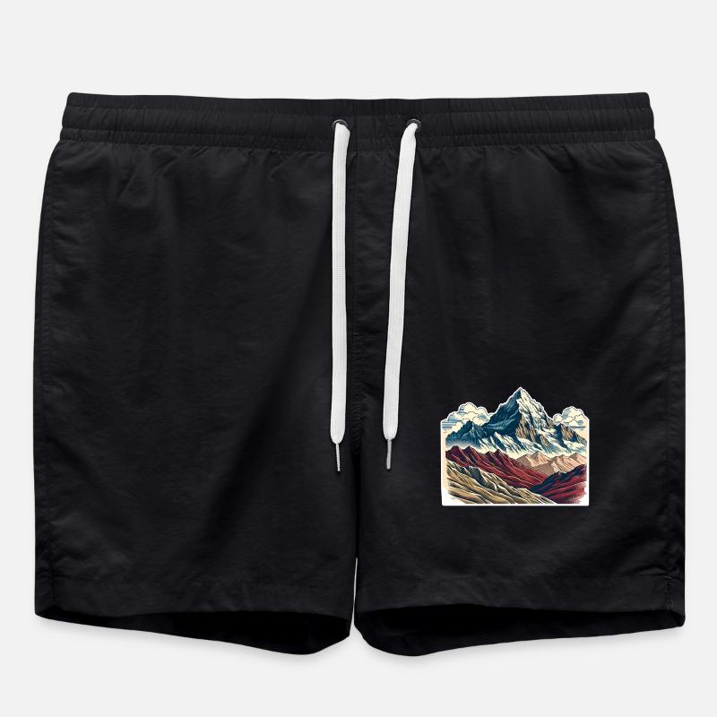 Berge - Badeshorts - Schwarz