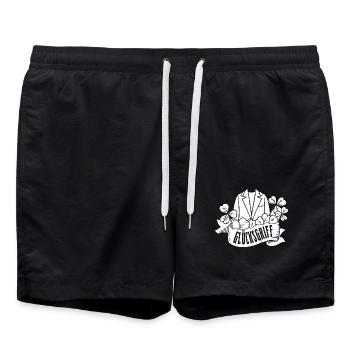 Thrift Shop Glücksgriff Liebe Secondhand Läden - Badeshorts - Schwarz - Vorne - AI Model Male 185 light (185cm)