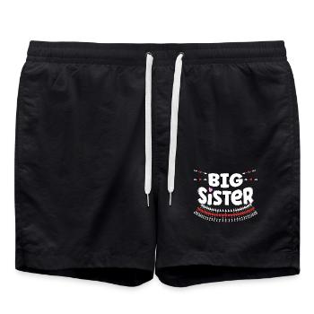 Big Sister - große Schwester - Badeshorts - Schwarz - Vorne - AI Model Male 185 light (185cm)