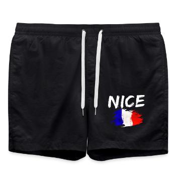 Nice Frankreich Flagge Nizza - Badeshorts - Schwarz - Vorne - AI Model Male 185 light (185cm)