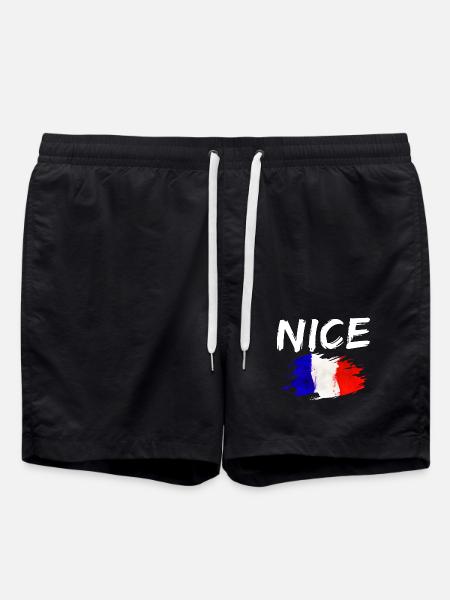 Nice France Flag Nice - Swim Trunks - black