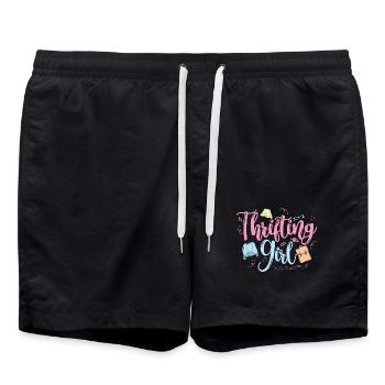 Thrift Shopper Thrifting Girl Thrift Store - Badeshorts - Schwarz - Vorne - AI Model Male 185 light (185cm)