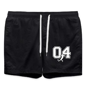 Soccer Number 04 Soccer Player - Swim Trunks - black - Front - AI Model Male 185 light (185cm)