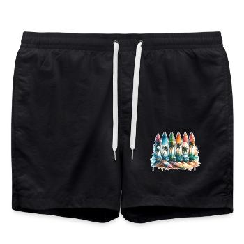 Surfing Surfers - Swim Trunks - black - Front - AI Model Male 185 light (185cm)