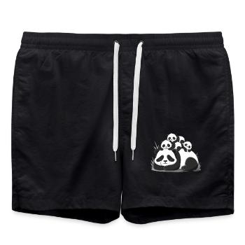 Niedlicher Panda Bambus Wald Tier Tierwelt für - Badeshorts - Schwarz - Vorne - AI Model Male 185 light (185cm)