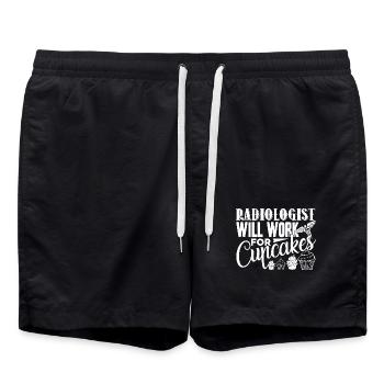 Radiologist Works For Cupcakes - Swim Trunks - black - Front - AI Model Male 185 light (185cm)