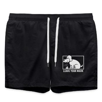 Leave Your Mark Hund Hundhaufen für einen - Badeshorts - Schwarz - Vorne - AI Model Male 185 light (185cm)