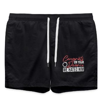 Marriage Ex-wife End of marriage Divorce - Swim Trunks - black - Front - AI Model Male 185 light (185cm)