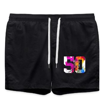 NUMÉRO 50 HOCKEY SUR GLACE 50E ANNIVERSAIRE - Short de bain - noir - Devant - AI Model Male 185 light (185cm)