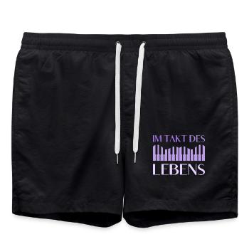Piano Pianiste au rythme de la vie Piano - Short de bain - noir - Devant - AI Model Male 185 light (185cm)