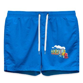 Locomotive à vapeur colorée pour les enfants - Short de bain - cobalt blue - Devant