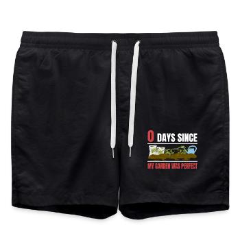 Gardener 0 Days Since My Garden Was Perfect Plant - Badeshorts - Schwarz - Vorne - AI Model Male 185 light (185cm)