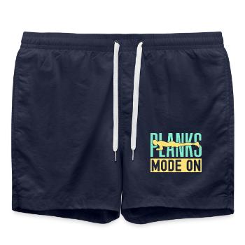 Fitness Fanatics Planks Mode On Calisthenics Gym - Badeshorts - French Navy - Vorne - AI Model Male 185 light (185cm)